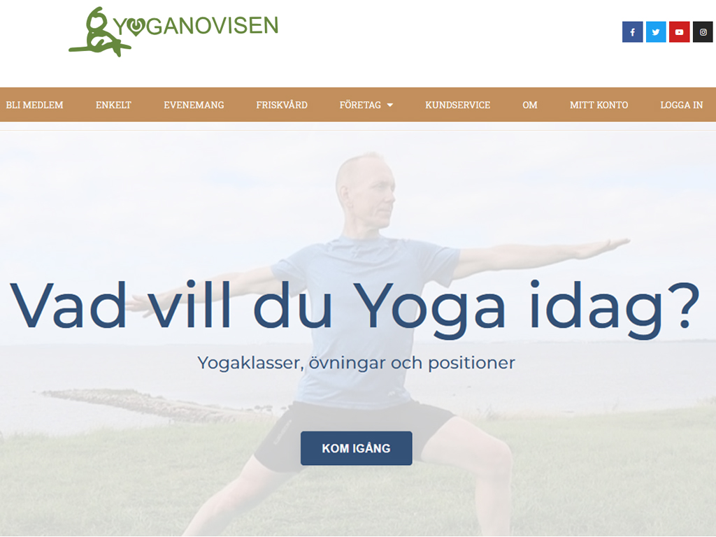 Webbprojekt från Datanovisen visar Yoganovisen.se webbsajt